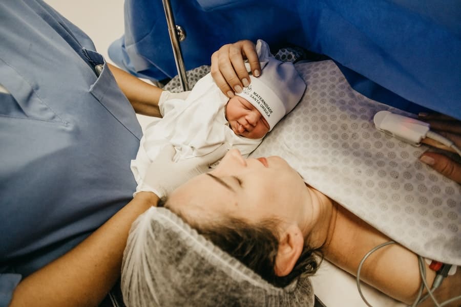 woman dreaming that she is giving birth