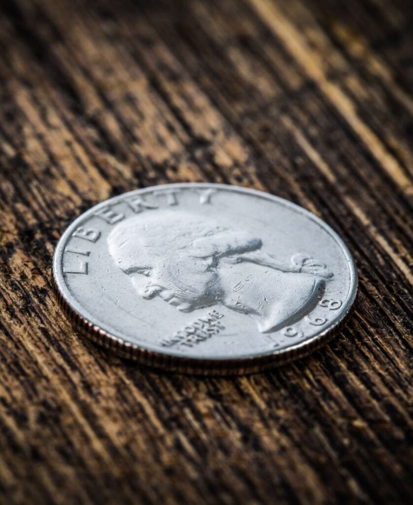 A Quarter on a table